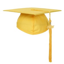 Unisex Adult Matte Graduation Cap with Tassel Year Charm Gold