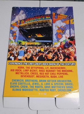 Woodstock '99 Cardboard Promo Poster Limp Bizkit Korn Metallica