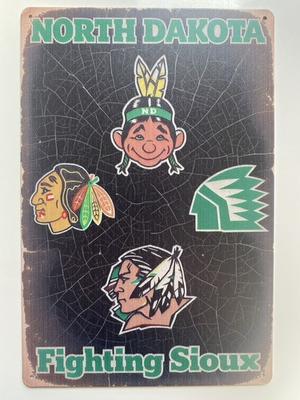 #ad #ad North Dakota Fighting Sioux Sign Retro Logo NDU Fighting Hawks $19.99