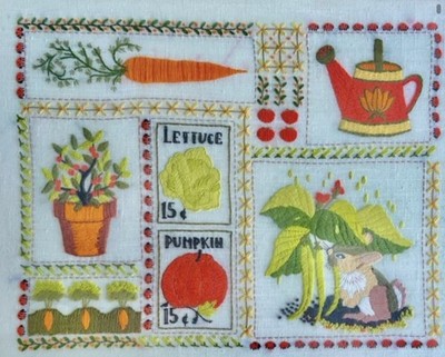 Vintage*VEGETABLE PATCH * Creative Needlecraft Crewel Embroidery *KIT* Bucilla 