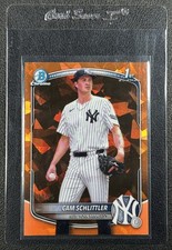 CAM SCHLITTLER 2025 BOWMAN CHROME SAPPHIRE #BCP-166 1ST ORANGE REFRACTOR 20/25