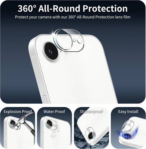 For Apple iPhone 16e / SE4 Camera Lens Protector Clear Tempered Glass Cover - Picture 1 of 11
