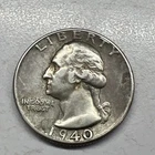 1940 25c Washington Quarter Actual Coin , Clear Date And Rim .  Nice Coin