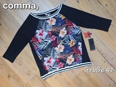Comma   Jersey Sweat Shirt Raglan 3/4 Arm marine blau   Gr. 42    wie NEU