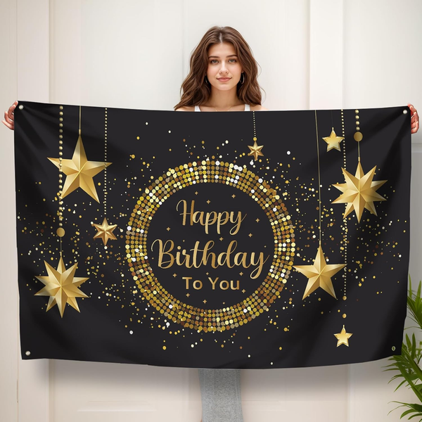 Koliphy Happy Birthday Banner, Geburtstag Deko Banner, Geburtstagsdeko FüR MäNne-image