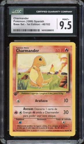 1999 Pokemon SPANISH 1st Edition Base Set Charmander 46/102 CGC 9.5 GEM MINT