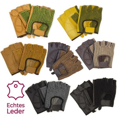 Handschuhe Fingerlose Retro Vintage Leder Auto Fahrradhandschuhe Damen Herren