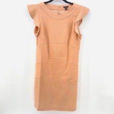 NWT Ann Taylor Peach Pink Panel Dress Ruffle Flutter Sleeve Preppy Coquette 4