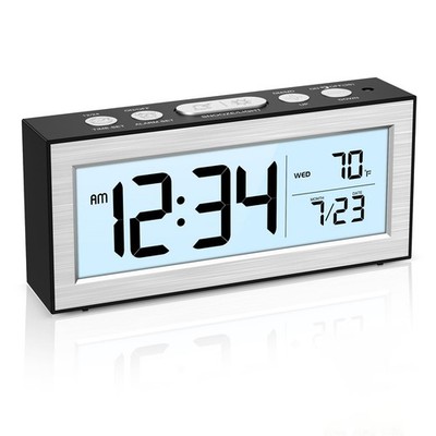 Digital Alarm Clock, Battery Operated LCD Desk Clock, Displays Date, Weekday ...