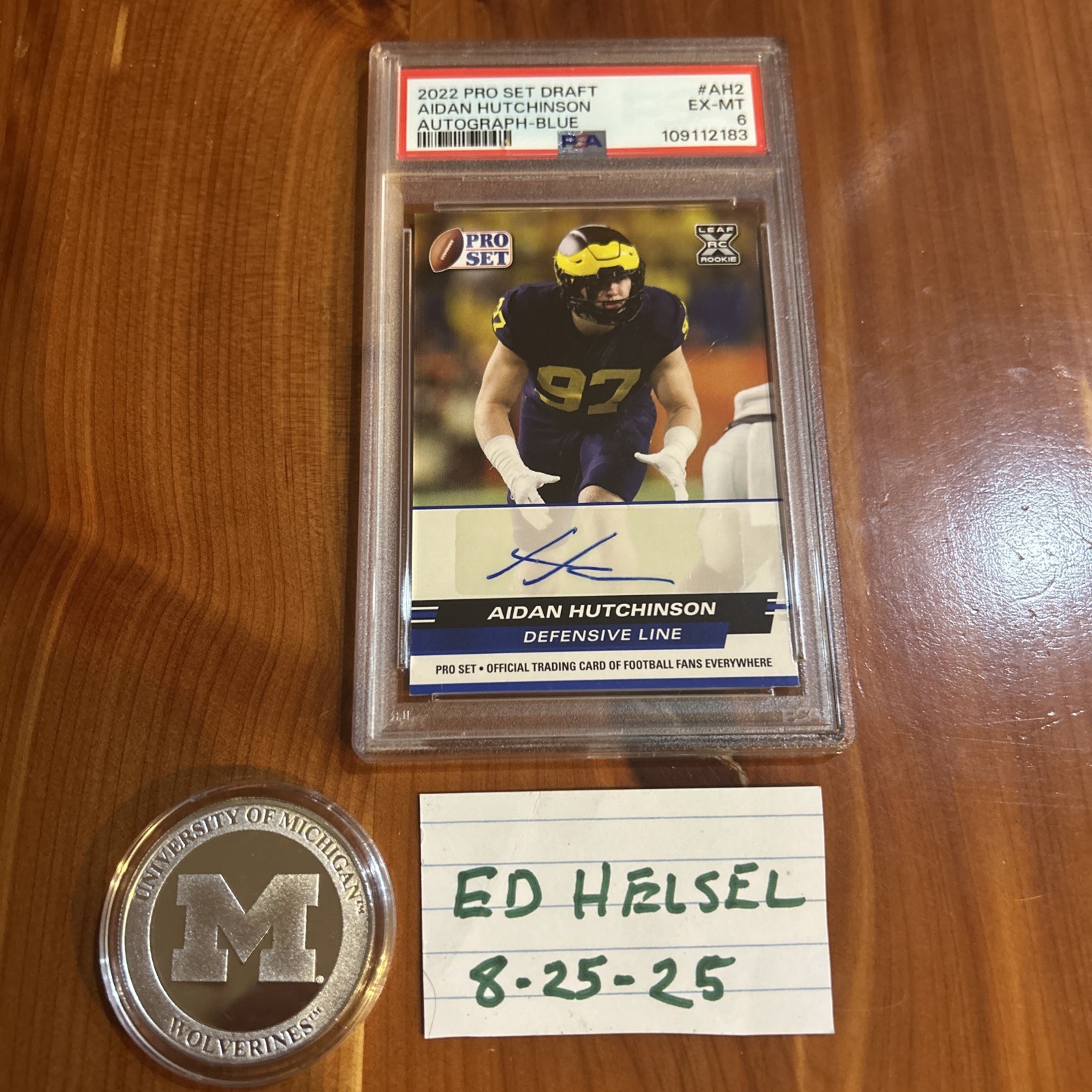 Aidan Hutchinson Leaf Pro Set Draft Autographs #AH2 Blue