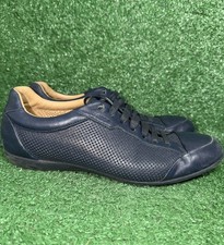 Bally Switzerland Mens Size 8 D Navy Blue Leather Sneakers Casual Luxury Shoes