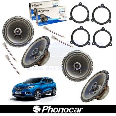 PHONOCAR 66026 speakers Ant + Post coax 165mm 60w for Renault Kadjar