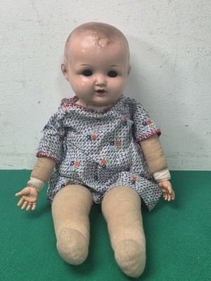 Antike 16 Zoll Armand Marseille Mädchen Puppe mit Kleidung Biskuit Kunststoff Stoff A/F