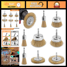 9 Pack Wire Wheel Cup Brush Set - Carbon Steel Coated, 1/4" Hex Shank, Rust & Pa