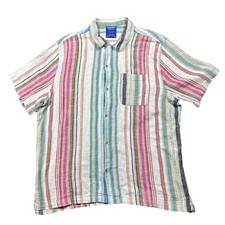 UO Without Walls Men?s Striped Casual Button Down Shirt XL-TG Retro Beach Hippie