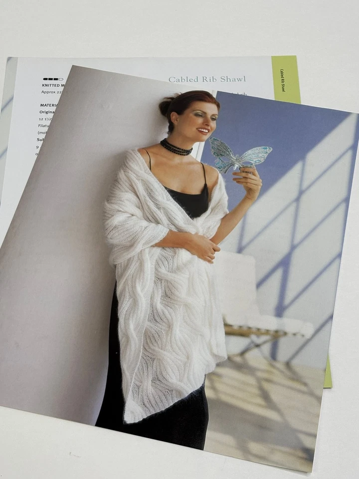 Cabled Rib Shawl Knitting Pattern Book Pages - Image 4 of 4