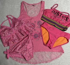 2 Girls Swimsuits 1 Coverup One Size 8 1 Size 10 Justice Brand