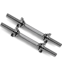 Yes4All Pair of Threaded Dumbbell Handles 14 inch Silver Open Box