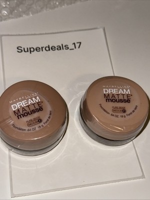 2 PCS. Maybelline Pure Beige  ( Medium 2) Dream Matte Mouse Foundation Free SHIP
