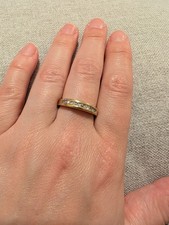 Gold Plated, 925 Silver Ring. Cubic Zirconia. Size R.