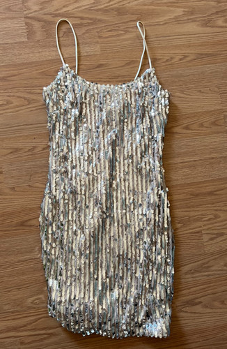 Sequin Neutral Missguided Dress Size M