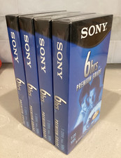 Sony T-120 VHS Blank Tapes 6HR Premium Grade Lot of 4 NEW SEALED