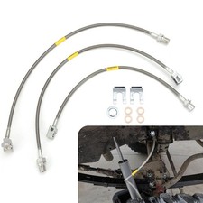 3pcs Front And Rear Brake Lines 89340s 89335s Extended Stainless Steel Brake...