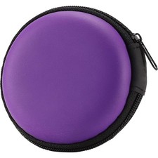 Earphone Case MAS CARNEY Headphone Earbud Hard Protective Round, Purple