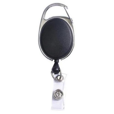 Baumgartens Quick Clip Id Card Reel - 1 Each - Black (BAU68754)