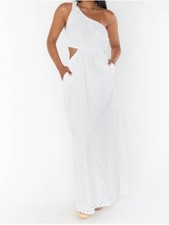 NWT Show Me You Mumu “Take Me Out “ White Eyelet Maxi Dress Medium