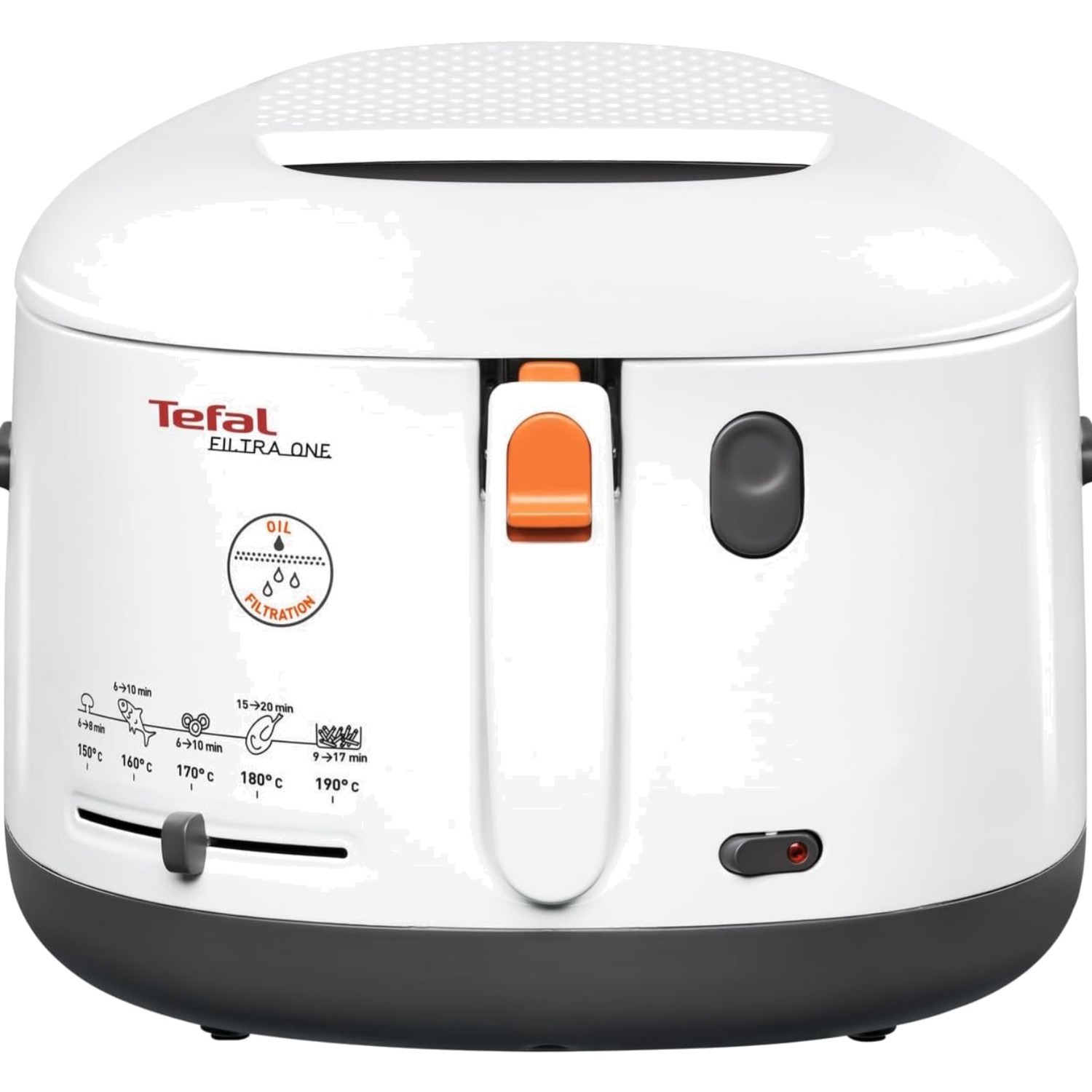 Fritteuse 1900W Ölfilter System Geruchsarm Kompakt Friteuse Weiß 2,1L Pommes