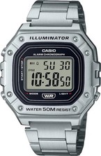 Casio W218HD-1AV, 50 Meter WR Chronograph Watch, Alarm, Illuminator, NEW