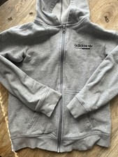 Adidas Boys Black Full Zip Up Hoodie Sweatshirt Youth/Kids 11-12y
