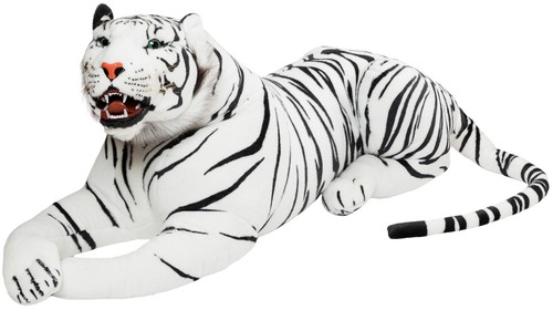 BRUBAKER Giant Plush Tiger Scary Open Mouth 1.30 Metres White or Brown Lifelike - Picture 10 of 20