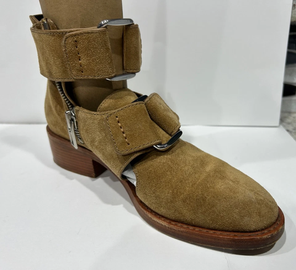 * 3.1 Phillip Lim Marrón Tostado Gamuza Addis Recorte Tobillo Cuero Botas Talla 37.5  Foto 3 de 4
