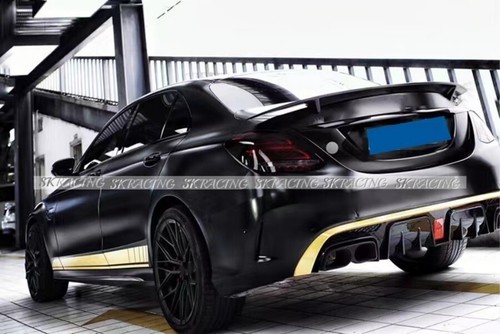 For 15-21 Mercedes Benz W205 C63 Sedan Carbon Fiber Trunk Spoiler Wing V Style - Picture 6 of 21