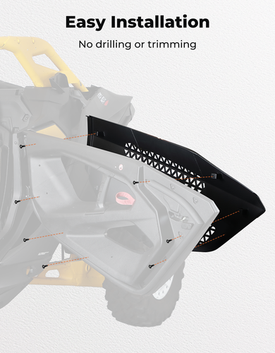 KEMIMOTO UTV Aluminum Half Door Panels Without Frame For Can-Am Maverick R 2024+ - Picture 6 of 9