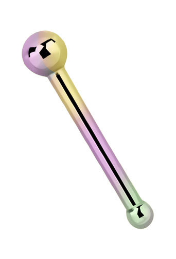 Nose Piercing Jewelry Nose Stud Steel Anodized Ball And Stopper 0,8mm Strength