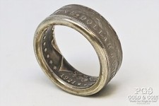 Morgan Silver Dollar Coin Ring Mens Size 14.25 Fine Silver US Coin Jewelry 22521