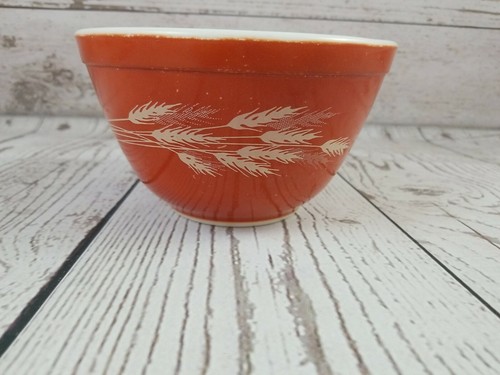 Vintage Pyrex Orange Autumn Harvest Wheat #401 750 mL Mixing Nesting Bowl-WOW! - Picture 4 of 12