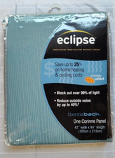 NEW Eclipse Teal Thermaback Corinne Rod Pocket Blackout Curtain Panel 42"x84"