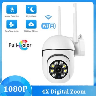 1080P HD WIFI Home Security Camera 4X Digital Zoom Color Night Two Way Audio Lot