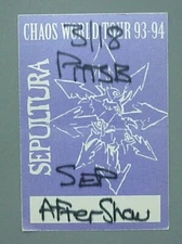 Sepultura satin cloth backstage pass AUTHENTIC VIP 1993-94