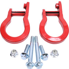 Front Tow Hooks Red With Hardware For 2019-2021 Chevrolet Silverado 1500 New Front Tow Hooks Red With Hardware For 2019-2021 Chevrolet Silverado 1500 New