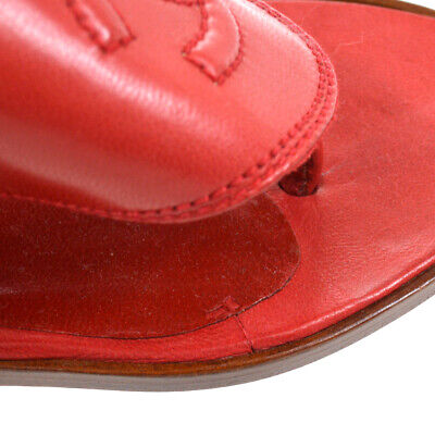 Authentic Chanel CC Patent Ballet Flats Red