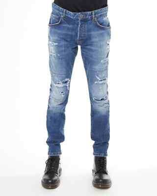 RICHMOND X Herren Jeans Risse Brüche UMA24203JE BA Denim Mittelblau