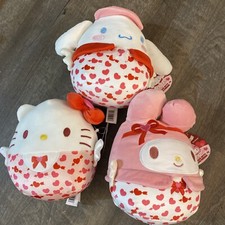 2025 Valentine Squishmallows Sanrio, HELLO KITTY, CINNAMOROLL, MY MELODY 3PC SET