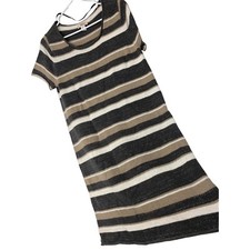 Women’s Route 66 sweater dress large short sleeve metallic stripe 5727