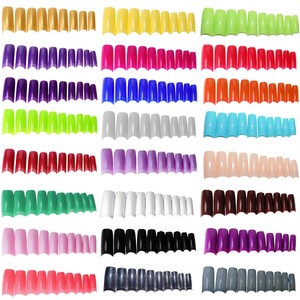 100 False Fake Nails Acrylic Nail Tips 12 Colour Choices Free