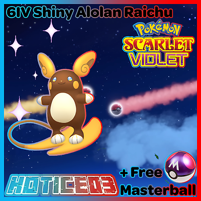 ✨Raichu Alola Shiny 6IV✨ Pokemon Scarlet & Violet 🚀Fast Alolan Form  Trade🚀